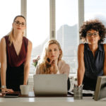 Group of confident businesswomen at office
